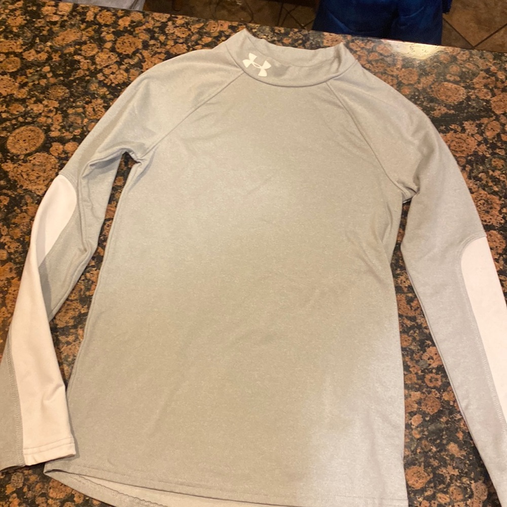 Grey Under Armour compression shirt